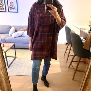 Zara oversized plaid shirt